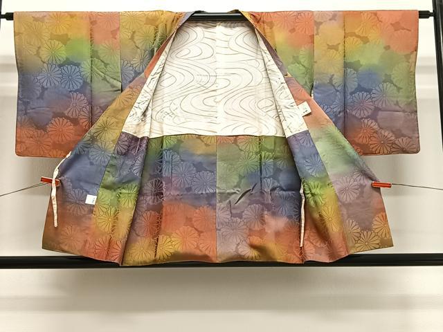 平和屋着物∞道中着　舞菊文　暈し染め　ショール付き　西武百貨店扱い　正絹　逸品　CABE4917ua