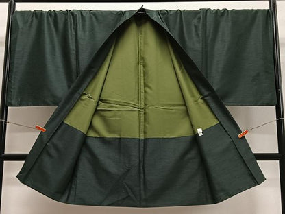 平和屋着物∞男性　長羽織　紬地　鉄色　キングサイズ　正絹　逸品　CABE4918ua