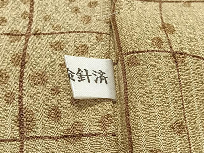平和屋着物∞長羽織　単衣　格子柄　正絹　逸品　未使用　CABE4924ua