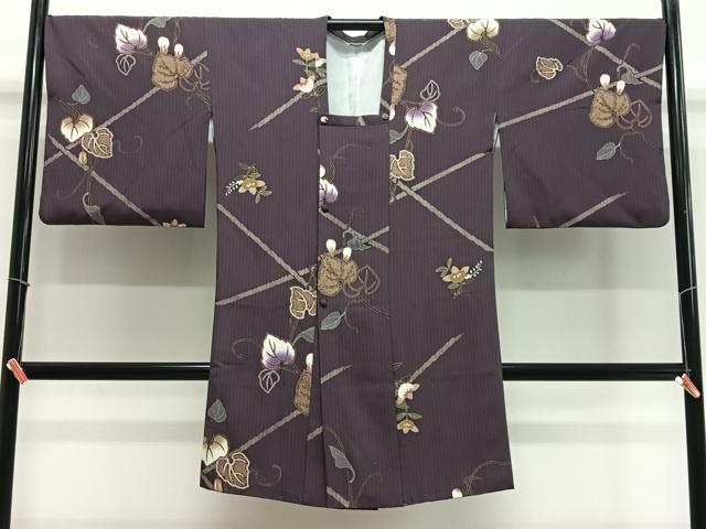 平和屋着物∞道行コート　橘文　ロング丈　正絹　逸品　CABE4926ua