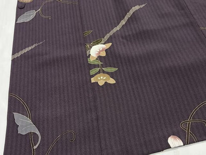 平和屋着物∞道行コート　橘文　ロング丈　正絹　逸品　CABE4926ua