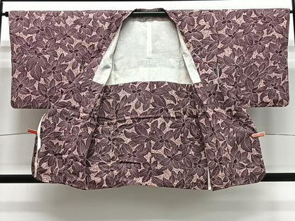 平和屋着物＃道行コート　草花文　たたき染め　正絹　逸品　CABE4931ua