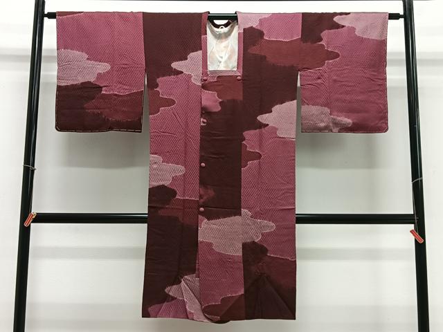 平和屋着物＃道行コート　絞り　エ霞文　ロング丈　正絹　逸品　未使用　CABE4935ua