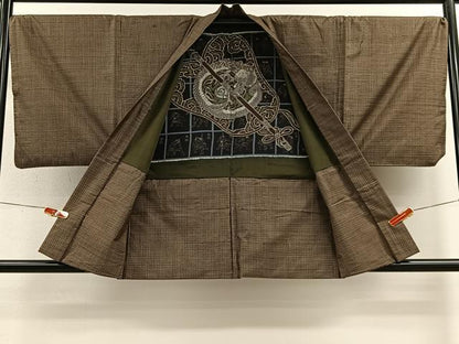 平和屋着物∞男性　男柄の最高峰　西郷柄　西郷絣　本場大島紬　正絹　逸品　CABE4942ua
