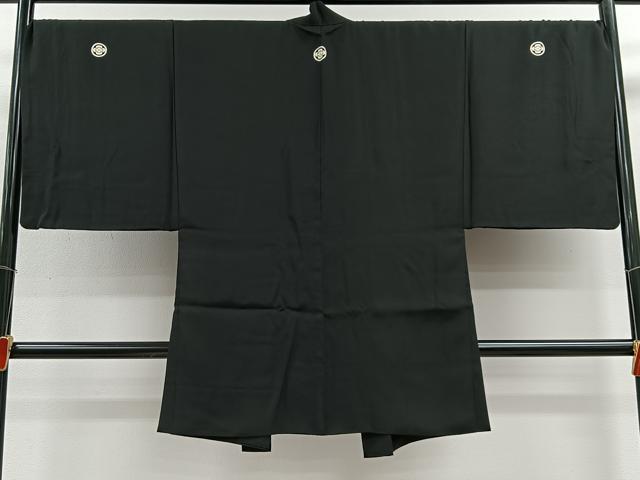 平和屋着物＃男性 長羽織 黒紋付き 正絹 逸品 CABE5312in 平和屋着物