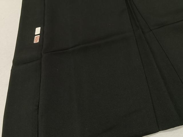 平和屋着物∞男性　長羽織　作家物　黒紋付　羽裏：風景文　正絹　逸品　CABE4947ua