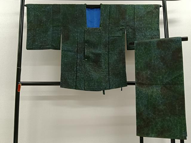 平和屋着物∞道行コート　色紙吉祥文　ショール・反端付き　正絹　逸品　CABE4950ua
