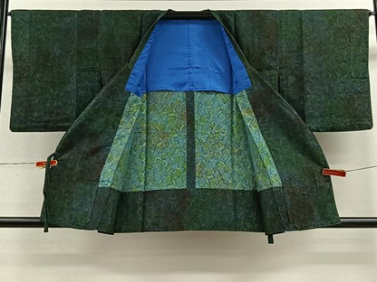 平和屋着物∞道行コート　色紙吉祥文　ショール・反端付き　正絹　逸品　CABE4950ua