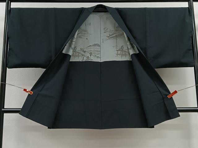 平和屋着物∞男性　長羽織　百入茶色　正絹　逸品　CABD4582ua 平和屋着物∞男性 長羽織 百入茶色 正絹 逸品 CABD4582ua 平和屋着物