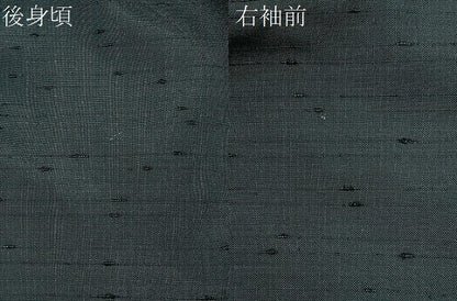 平和屋着物∞男性　長羽織　紬地　鉄色　正絹　逸品　CABE4970ua