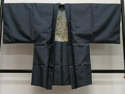 平和屋着物∞男性　長羽織　本場大島紬　80亀甲　総詰め　正絹　逸品　CABE4982ua