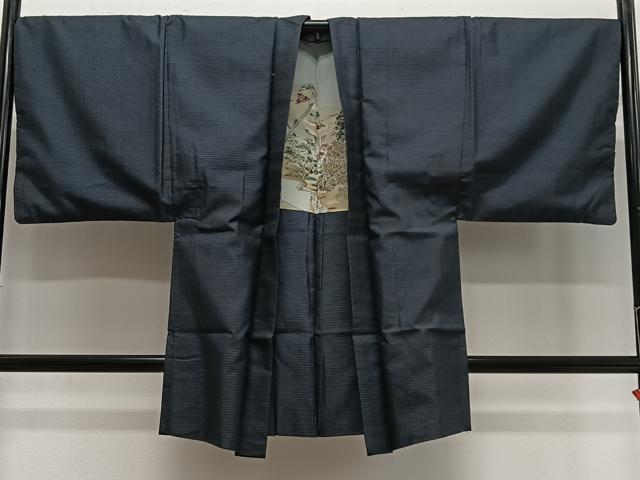 平和屋着物∞男性　長羽織　本場大島紬　80亀甲　総詰め　正絹　逸品　CABE4982ua