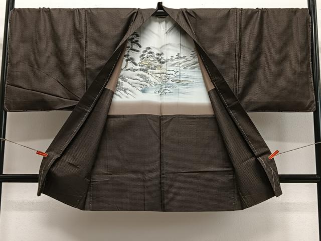 平和屋着物∞男性　長羽織　キングサイズ　本場大島紬　100亀甲　総詰め　正絹　逸品　未使用　CABE4983ua