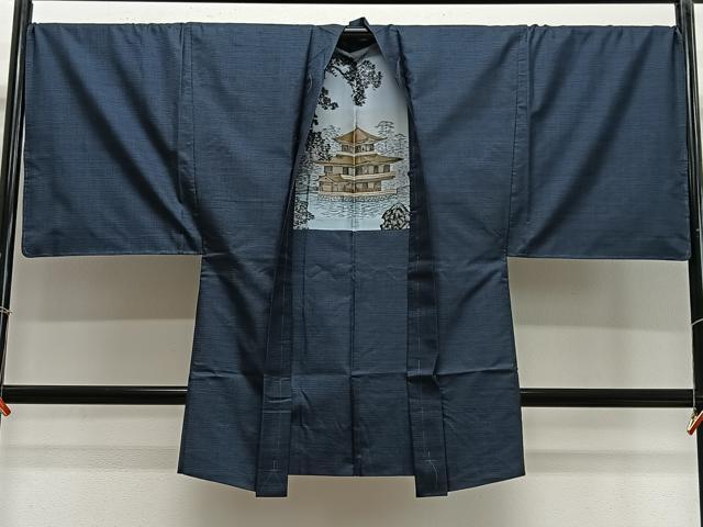 平和屋着物∞男性　長羽織　本場大島紬　100亀甲　総詰め　正絹　逸品　未使用　CABE4984ua