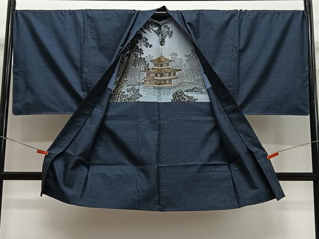 平和屋着物∞男性　長羽織　本場大島紬　100亀甲　総詰め　正絹　逸品　未使用　CABE4984ua