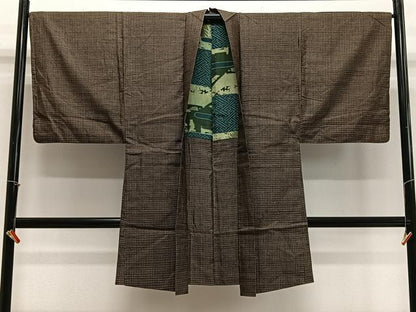 平和屋着物∞男性　長羽織　本場大島紬　絣文様　正絹　逸品　CABE4989ua