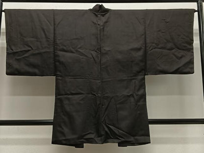 平和屋着物∞男性　長羽織　赤墨色　羽裏：龍　正絹　逸品　CABE4996ua