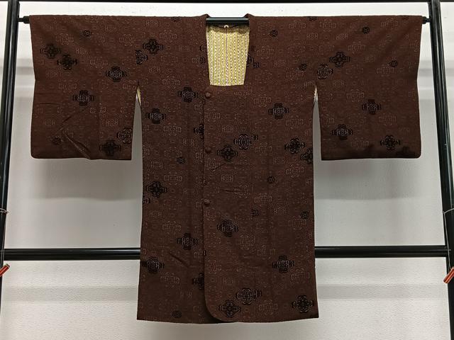 平和屋着物∞道行コート　輪奈ビロード　舞花文　ロング丈　正絹　逸品　CABE5000ua