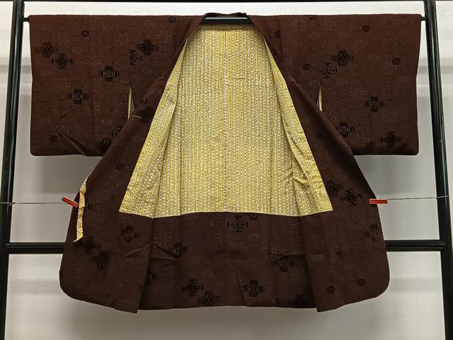 平和屋着物∞道行コート　輪奈ビロード　舞花文　ロング丈　正絹　逸品　CABE5000ua