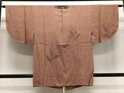 平和屋着物∞道行コート　枝葉文　正絹　逸品　CABE5001ua