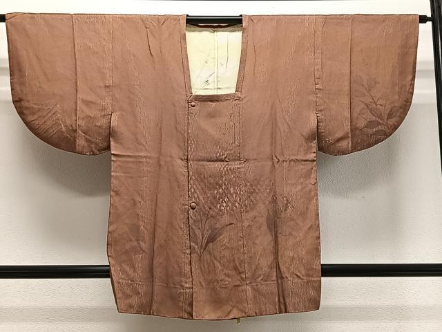 平和屋着物∞道行コート　枝葉文　正絹　逸品　CABE5001ua