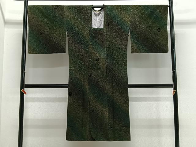 平和屋着物∞道行コート　輪奈ビロード　草花文　三越扱い　正絹　逸品　CABE5002ua