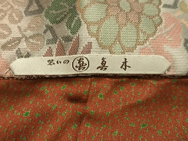 平和屋着物∞道中着　お召地　草花文　ロング丈　正絹　逸品　CABE5006ua