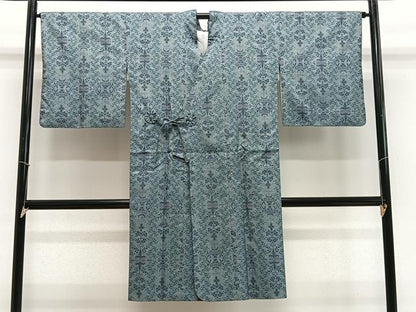 平和屋着物∞道中着　本場大島紬　7マルキ　花唐草文　ロング丈　正絹　逸品　CABE5008ua