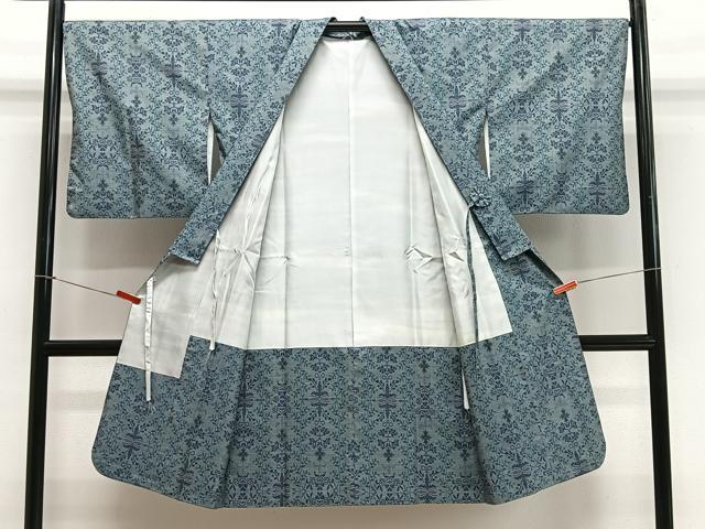 平和屋着物∞道中着　本場大島紬　7マルキ　花唐草文　ロング丈　正絹　逸品　CABE5008ua