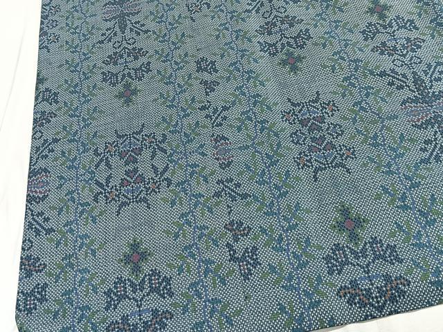 平和屋着物∞道中着　本場大島紬　7マルキ　花唐草文　ロング丈　正絹　逸品　CABE5008ua