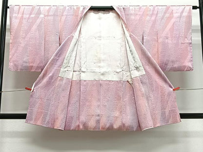 平和屋着物＃道行コート　ふくれ織　斜線文　ショール付き　鈴乃屋扱い　正絹　逸品　未使用　CABE5017ua