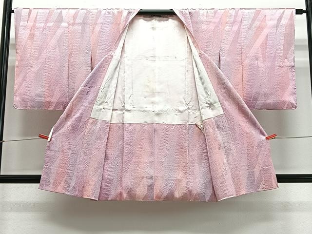 平和屋着物＃道行コート　ふくれ織　斜線文　ショール付き　鈴乃屋扱い　正絹　逸品　未使用　CABE5017ua