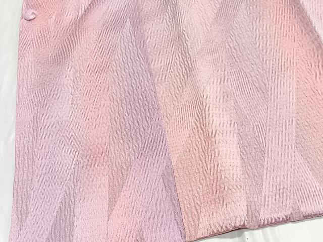 平和屋着物＃道行コート　ふくれ織　斜線文　ショール付き　鈴乃屋扱い　正絹　逸品　未使用　CABE5017ua
