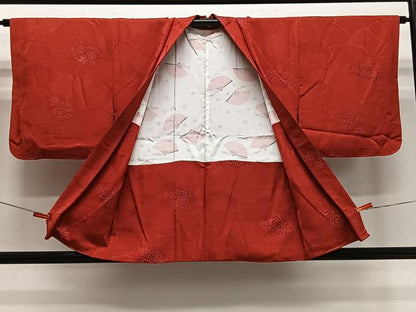 平和屋着物＃羽織　地紋起こし　幾何学花文　正絹　逸品　CABE5022ua