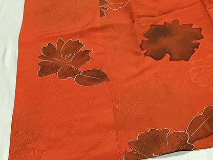 平和屋着物＃道行コート　地紋起こし　草花文　正絹　逸品　CABE5026ua