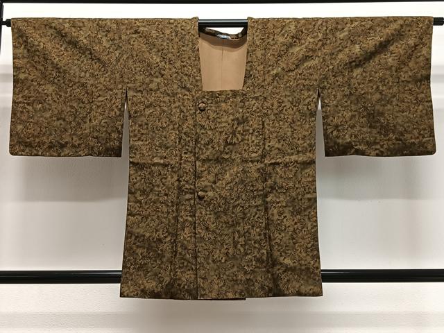 平和屋着物＃道行コート　地紋起こし　舞花文　正絹　逸品　CABE5027ua