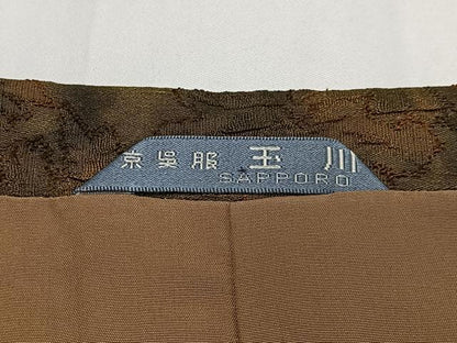 平和屋着物＃道行コート　地紋起こし　舞花文　正絹　逸品　CABE5027ua
