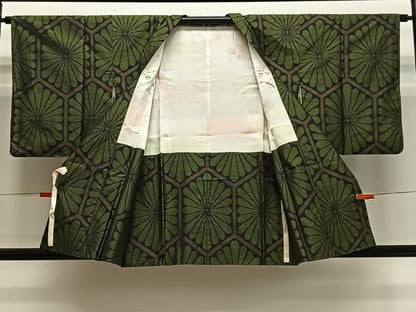 平和屋着物＃道行コート　本場大島紬　亀甲花文　正絹　逸品　CABE5029ua