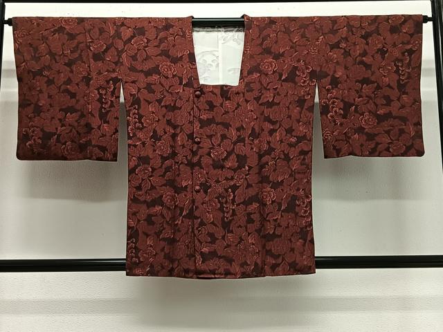平和屋着物＃道行コート　ふくれ織　花鳥文　正絹　逸品　CABE5030ua