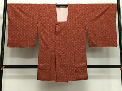 平和屋着物＃道行コート　輪奈ビロード　花唐草文　ロング丈　正絹　逸品　未使用　CABE5031ua