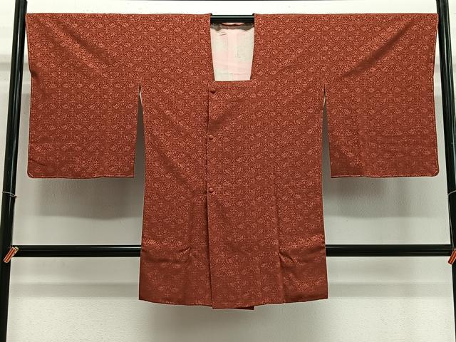平和屋着物＃道行コート　輪奈ビロード　花唐草文　ロング丈　正絹　逸品　未使用　CABE5031ua