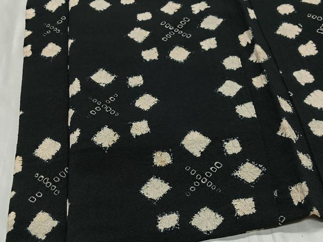 平和屋着物＃羽織　絞り　舞花文　黒地　正絹　逸品　CABE5035ua