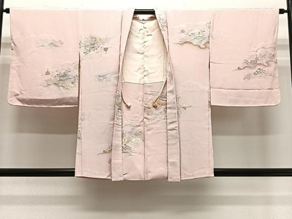 平和屋着物＃羽織　寿光織　風景文　金糸　正絹　逸品　未使用　CABE5037ua