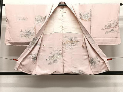 平和屋着物＃羽織　寿光織　風景文　金糸　正絹　逸品　未使用　CABE5037ua