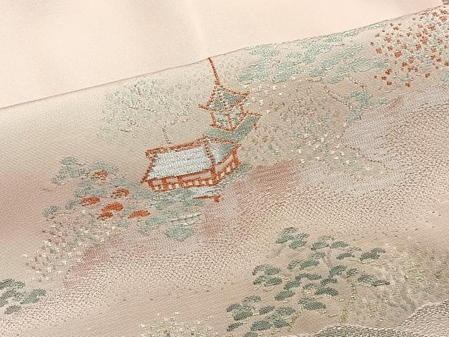 平和屋着物＃羽織　寿光織　風景文　金糸　正絹　逸品　未使用　CABE5037ua
