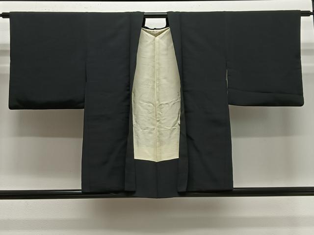 平和屋着物＃羽織　寿光織　枯山水　黒地　金糸　正絹　逸品　CABE5038ua