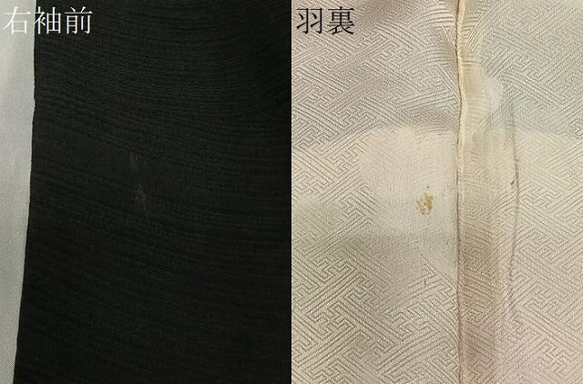 平和屋着物＃羽織　寿光織　抽象文　黒地　金銀糸　正絹　逸品　CABE5039ua