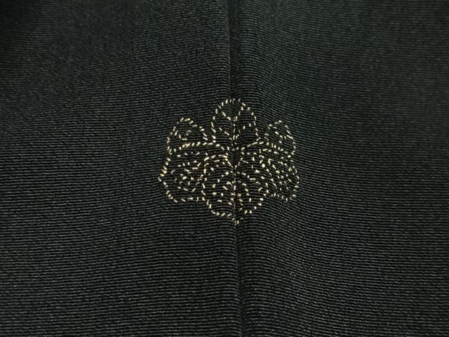 平和屋着物＃羽織　総刺繍　草花文　黒地　正絹　逸品　CABE5045ua
