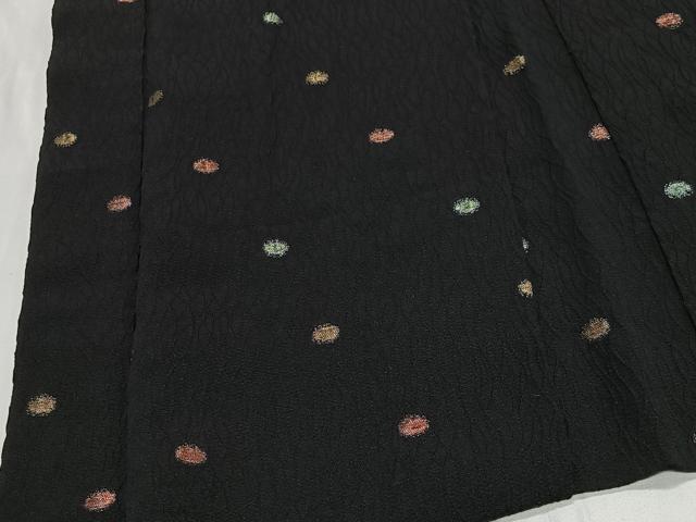 平和屋着物＃羽織　水玉模様　黒地　正絹　逸品　CABE5047ua