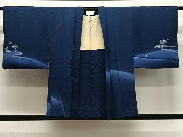 平和屋着物＃羽織　流水草花文　暈し染め　正絹　逸品　CABE5049ua